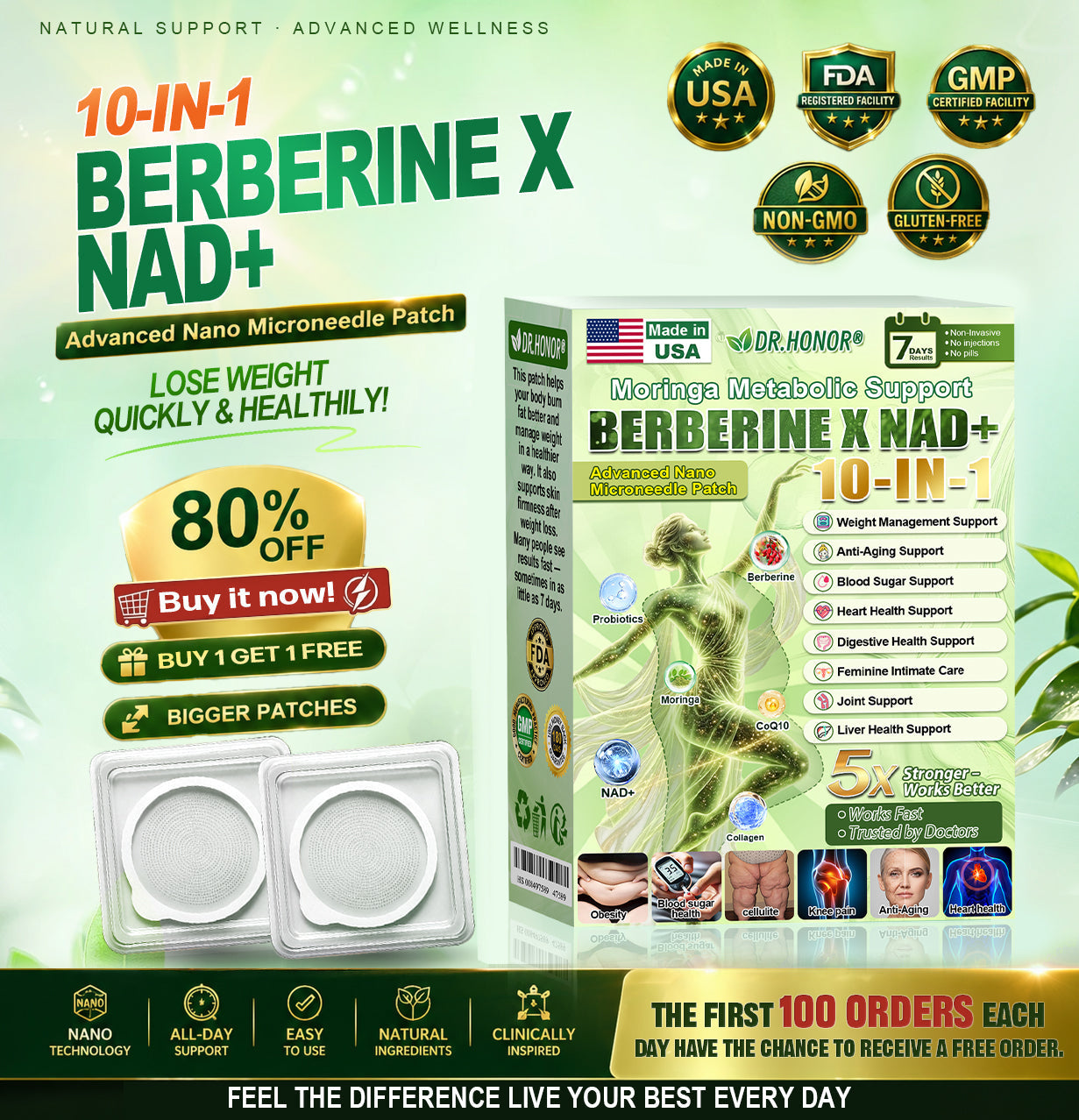 ✅ DR.HONOR® Only 5 boxes left! We're offering you an additional 30% discount! Get yourself in shape and healthy. Miss out now, and you won't have another chance until next year.