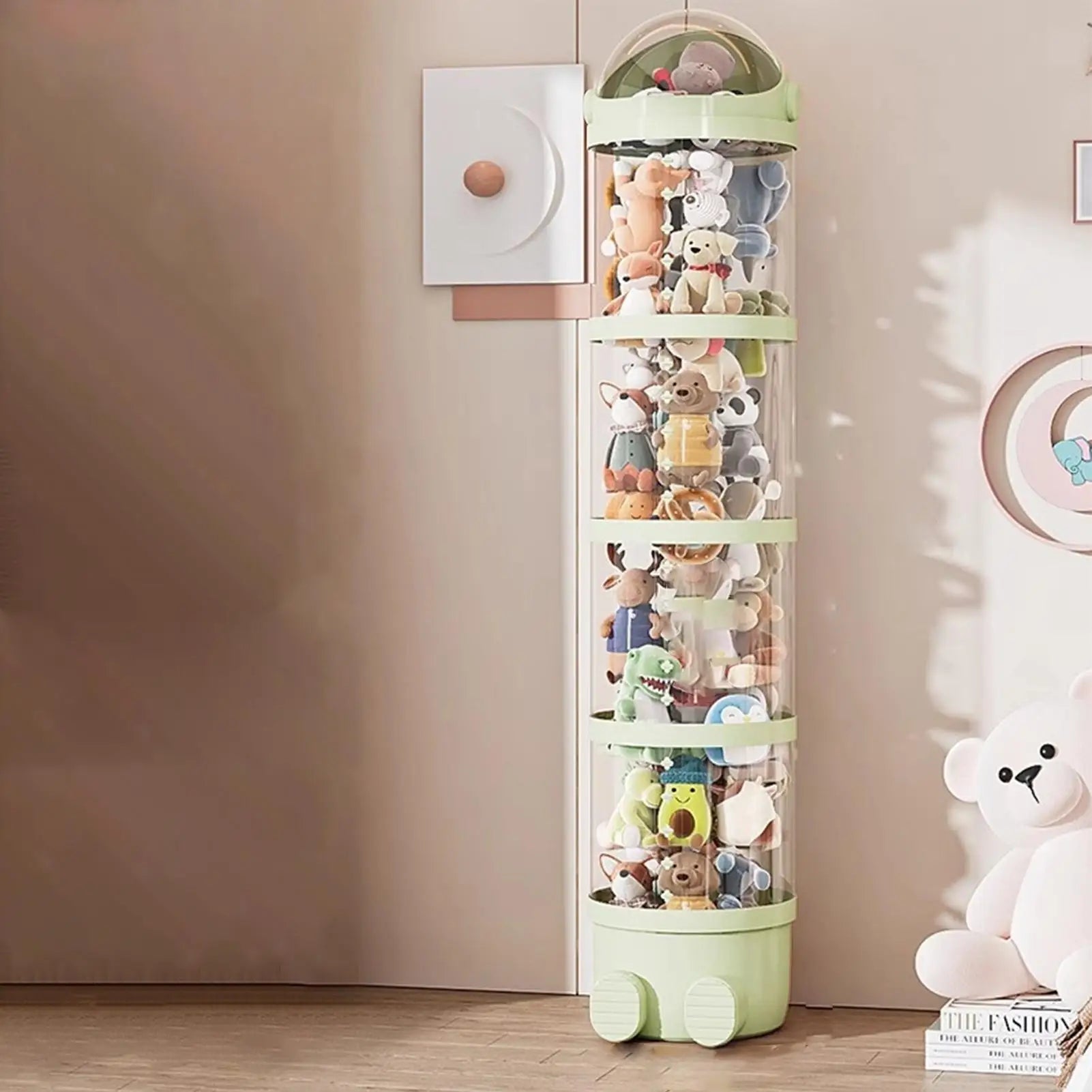 Plush Doll Storage Tube 3 layer / 4 layers Stuffed Animal Storage Toy Display Transparent Stuffed Dolls Storage Bucket Organizer